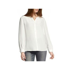 BASLER Womens Ivory Long Sleeve V Neck Blouse Size: 8